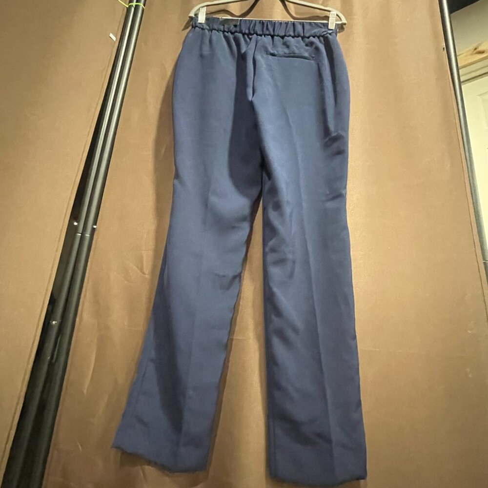 NWT Women's Sz. 2 Navy High Rise Pull-On Slimming Waist Flare Leg Pant w/Pockets - Picture 8 of 16